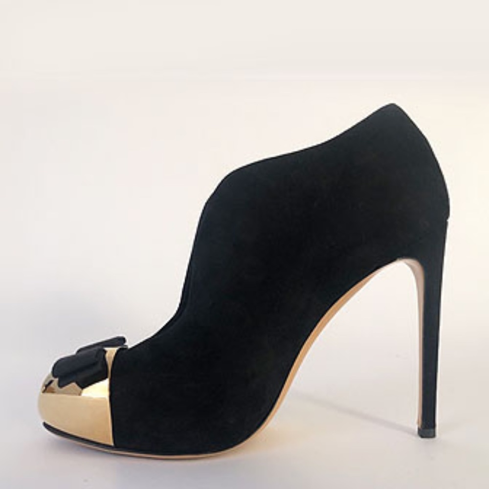 Salvatore Ferragamo Noyal Meta bow Platform Suede Shoes - Picture 4 of 9